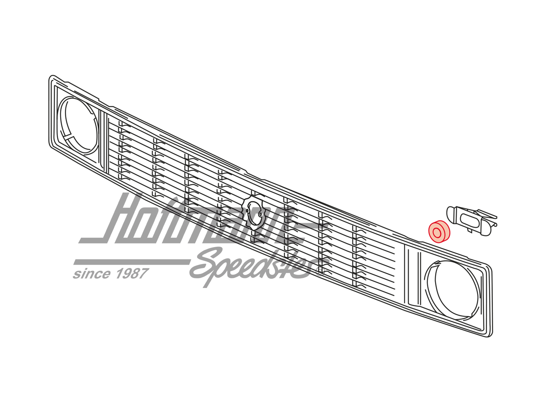 Rubber washers, upper front grille                                                                  