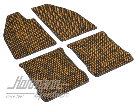 Floor mats, coco, 8.72-, yellow/black | ZVW 2CYL | 020-5381-46