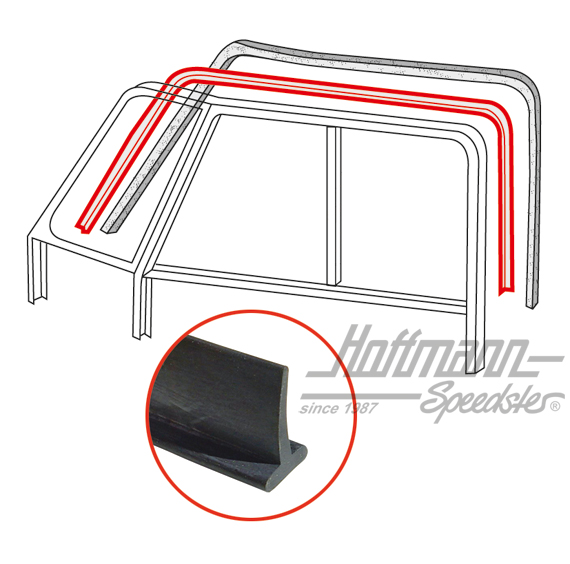 Seal, door window frame, upper, 53-67 | 211 837 835 A | 089-0138-07