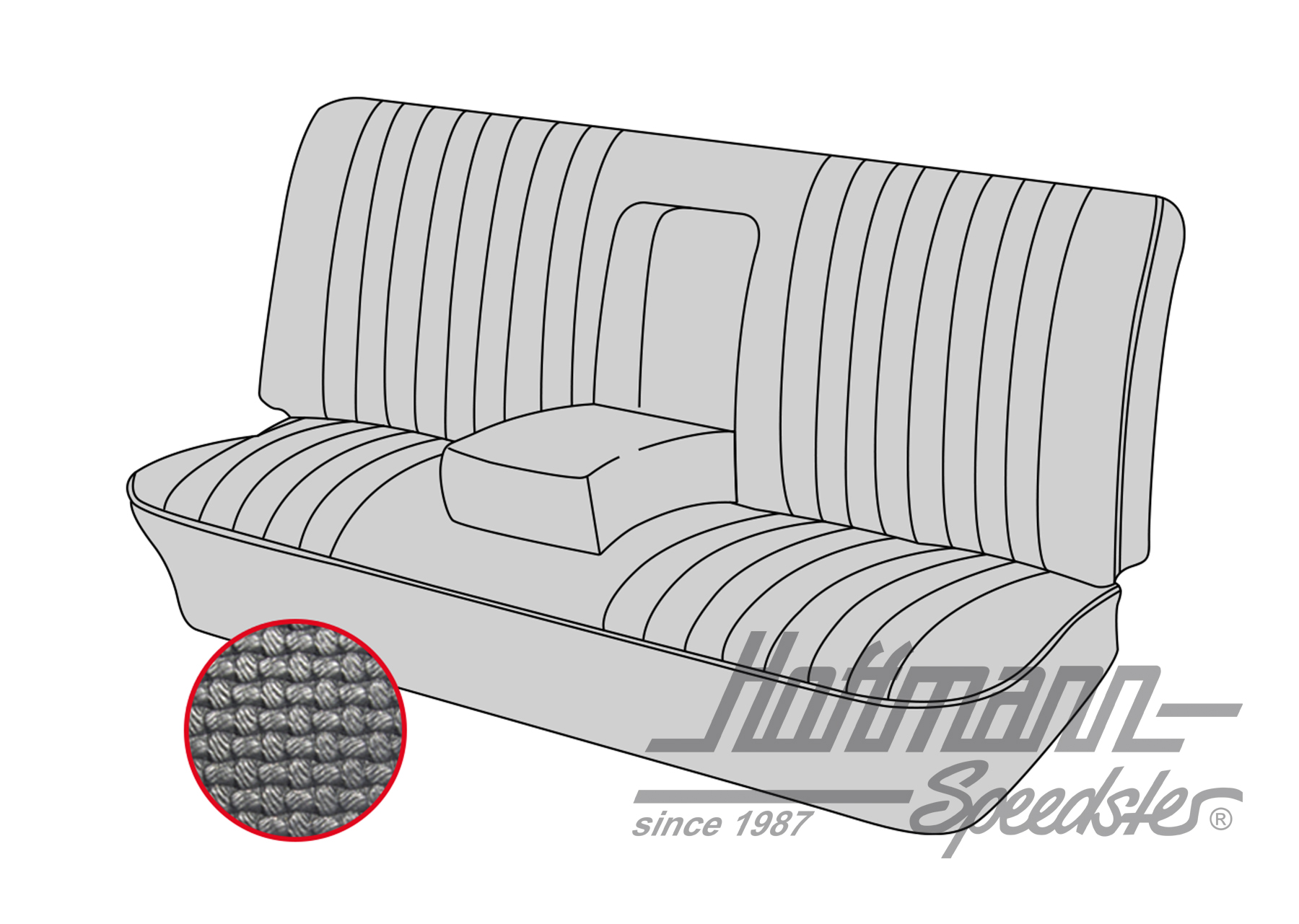 Seat bench cover, Type 3, 8.72-7.73

, black | 43-3213-01 | 069-9626-01