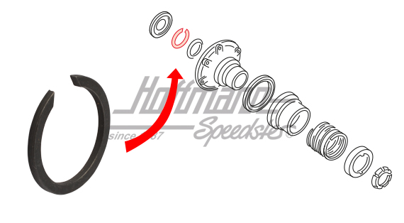 Lock ring, drive shaft flange, Golf | 020 409 297 | 170-2490