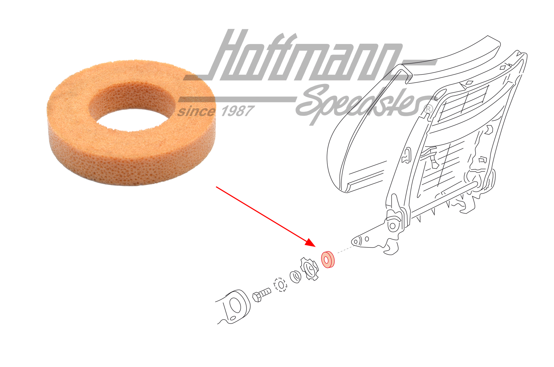 Spacer ring, rotary knob, backrest | 171 881 493 | 055-7094-06