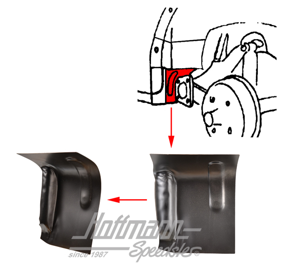 Repair panel, corner piece, rear, left | 111 801 203 VNG | 050-1311