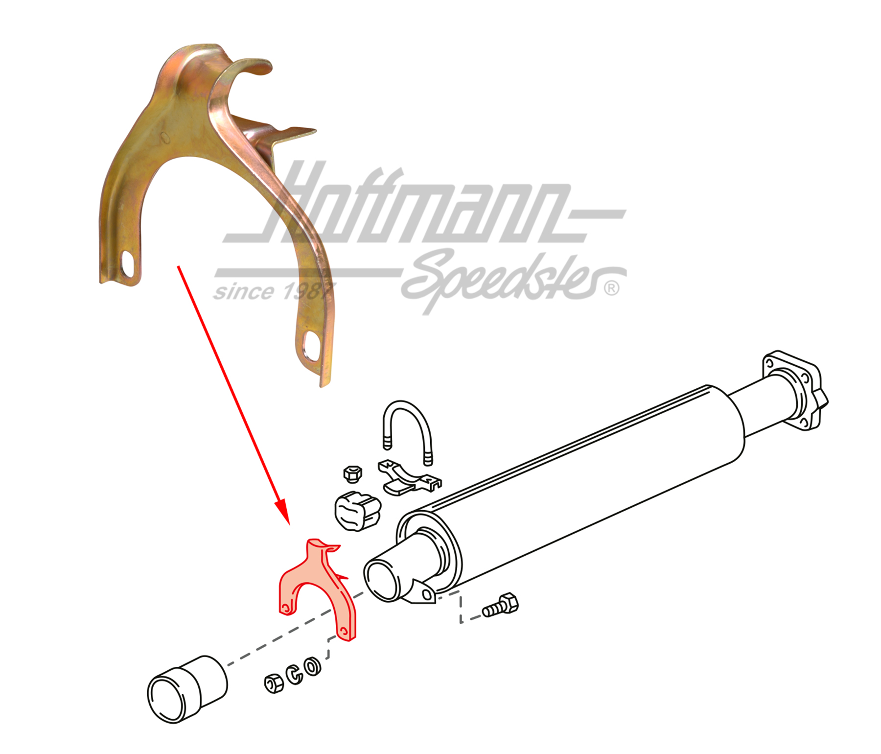 Hook, muffler, 924S/944/968 | 931 111 061 02 | 650-1190