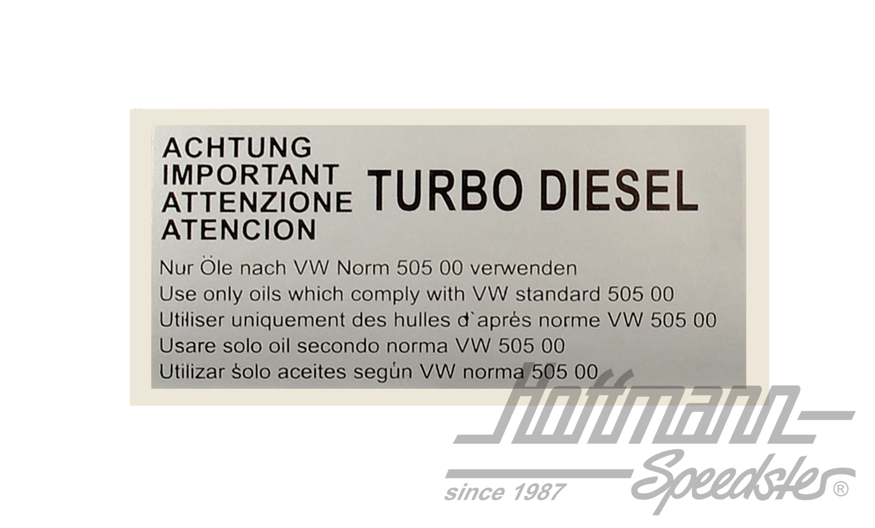 Sticker "Attention Turbo Diesel", silver | 068 010 044 H | 021-0199-94