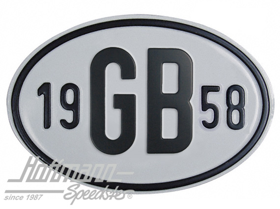 Nationality plate "GB", alu, with year 1958 |  | 020-2404-58