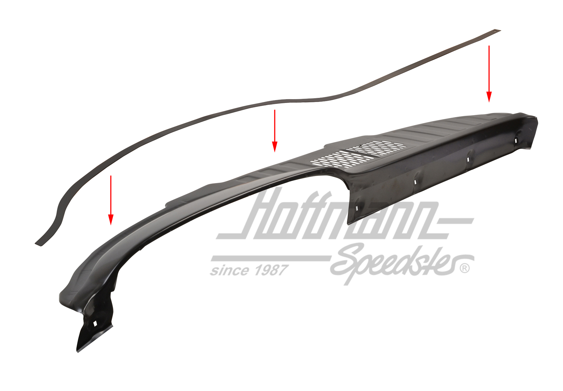 Dashboard, metal, Porsche 911/912, 65-68 | 901 552 033 22 | 590-0035-06