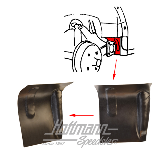 Repair panel, corner piece, rear,  right | 111 801 204 VNG | 050-1312