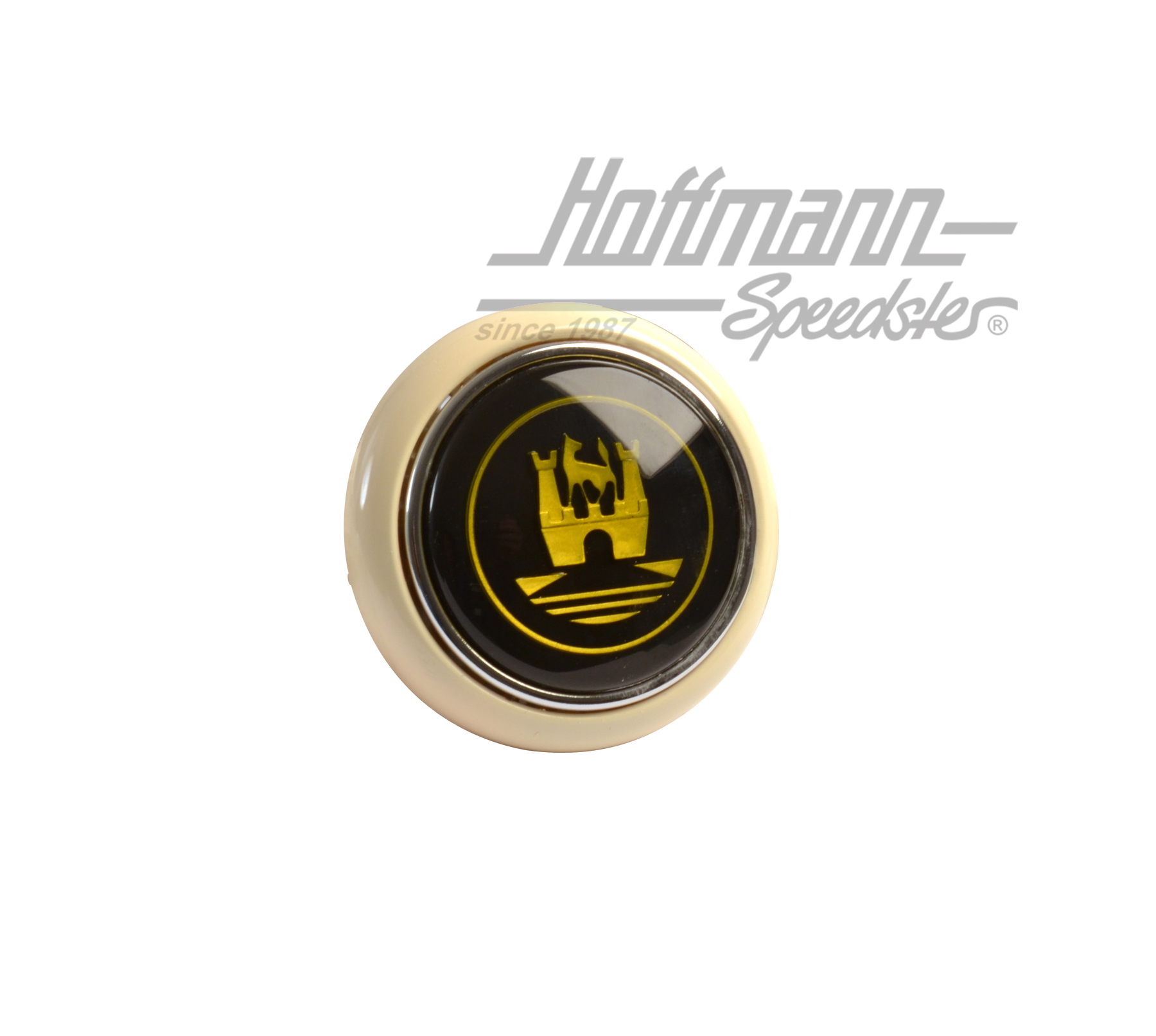 Horn button, ivory/black/gold, 55-67 | 211 951 669 IBG | 020-1882-19