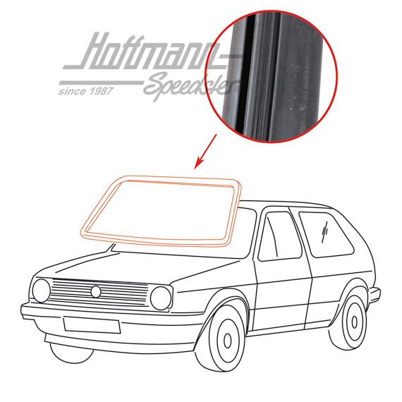 Front window seal, Golf 2, without groove | 191 845 121 | 208-7200