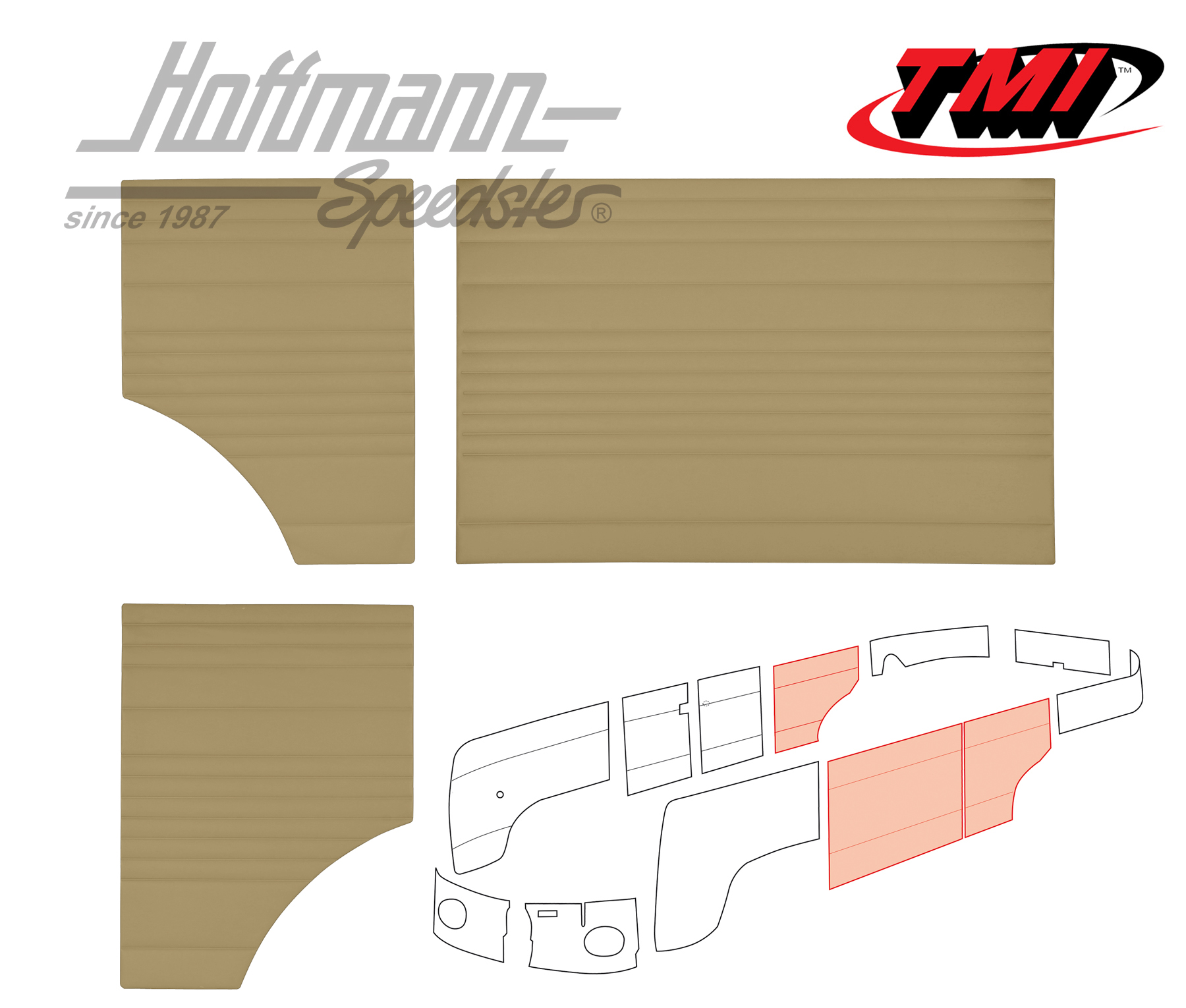 Side panels, middle, 62-67, beige | 10-2143-14 | 098-0578-05