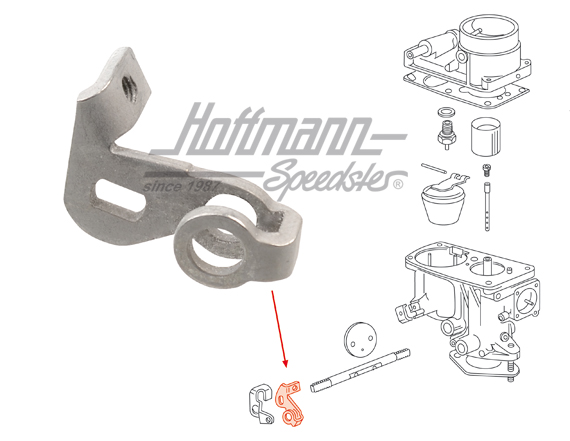 Throttle lever, carburetor, 28PCI | 111 129 343 A | 020-1316-73