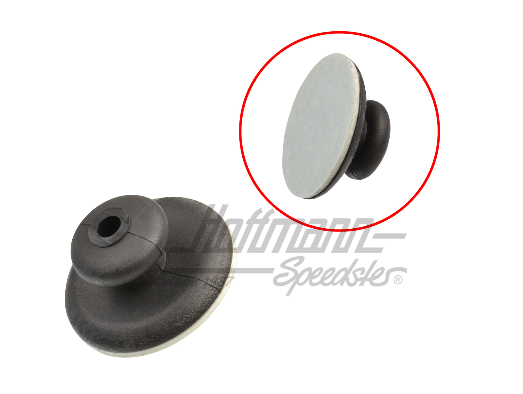 Knob, footwell mat, front, black | 251 863 981  041 | 360-1558