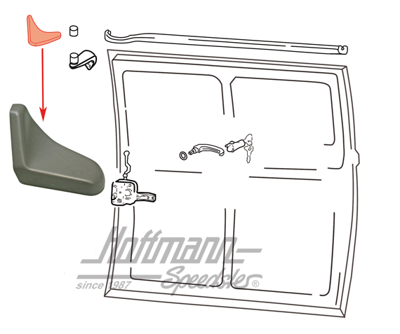 Cover, roller guiding, upper, right, grey | 211 843 486 A M60 | 097-1038-22