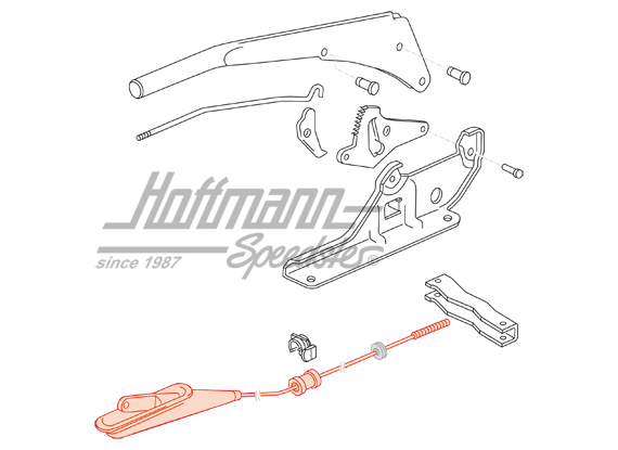 Hand-brake cable, Bus T3, front                                                                     