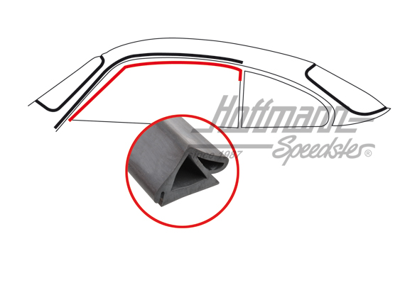 Seal, door window, Coupé, 55-65 | 143 845 211 | 060-0400