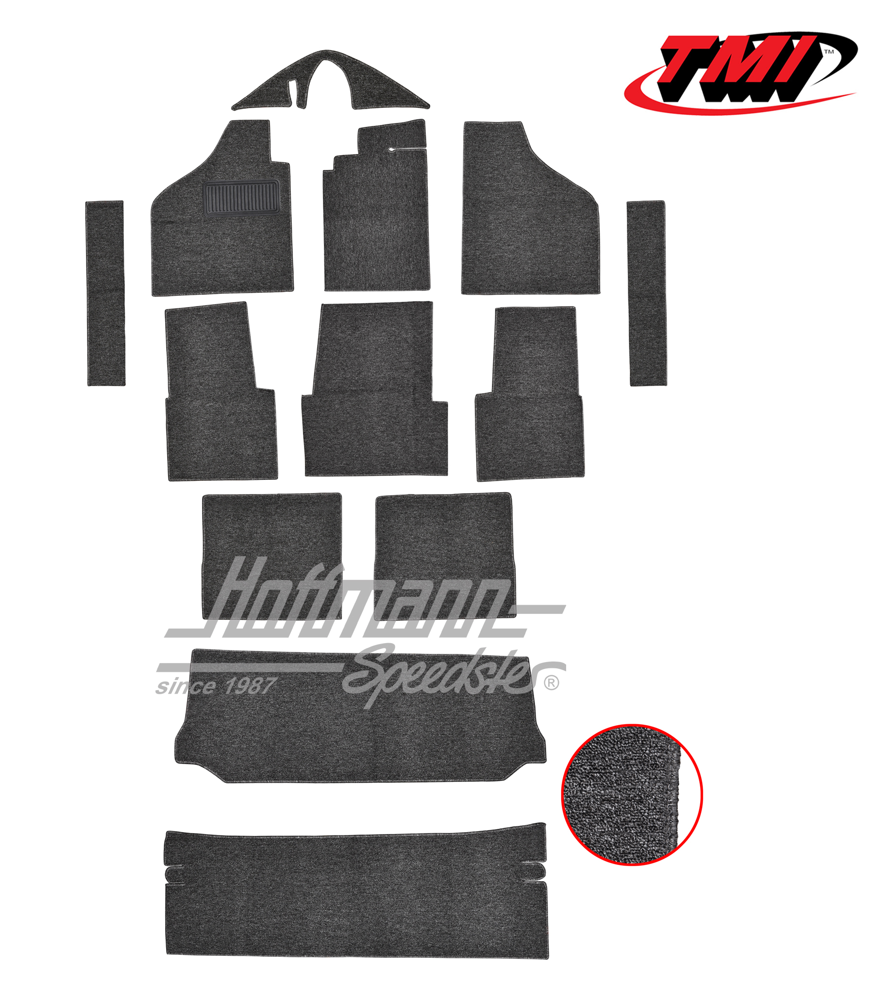 Carpet kit, Type 181, grey | 34-1406-407 | 080-5070-40