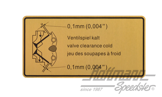 Sticker "Valve clearance", 911, .65-.89 | 901 006 503 00 | 580-8030