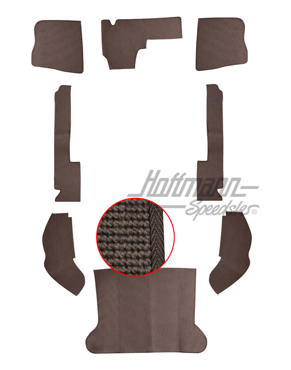 Carpet kit, Sedan, 64-67, hair yarn, anthracite |  | 026-5025-02