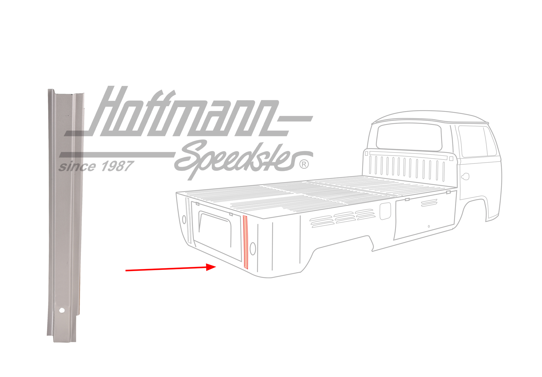 D-pillar, Pick-up/Double Cab, right, 480mm | 261 813 418 A | 095-0367-02