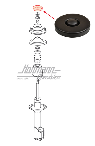 Cap, strut mount, upper, 6.77-7.92 | 171 412 359 | 140-4000