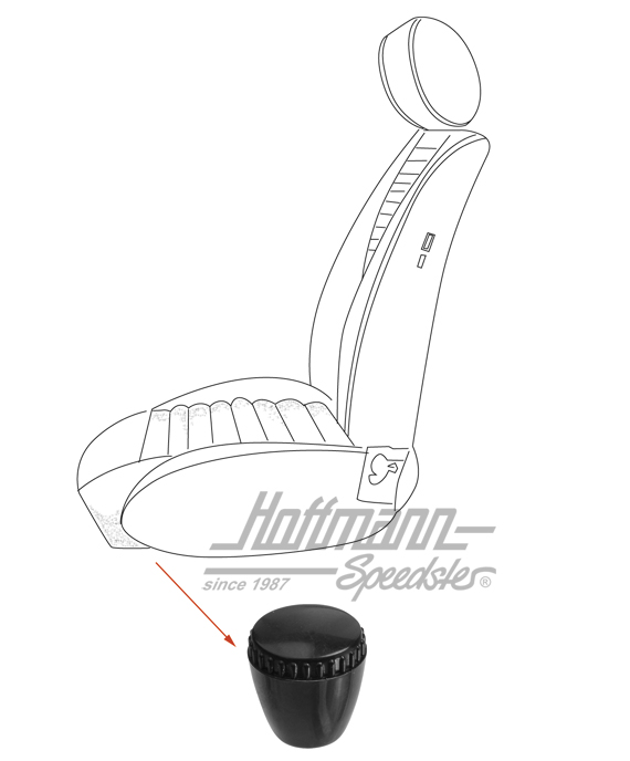 Knob, seat adjuster, black (vintage) | 111 881 251 B | 055-7078-10