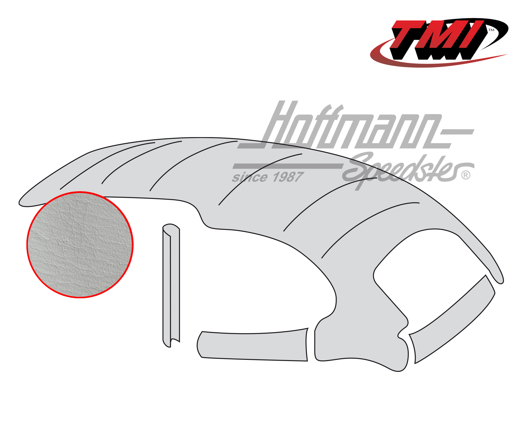 Headliner, universal, with metal sliding roof, smooth, off-white, 8.63-7.67 | 20-1104-48 | 055-7152