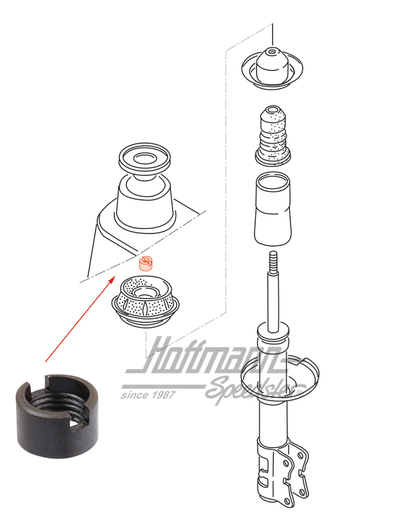 Threaded bushing, strut mount, upper | 811 412 365 | 204-4010-10
