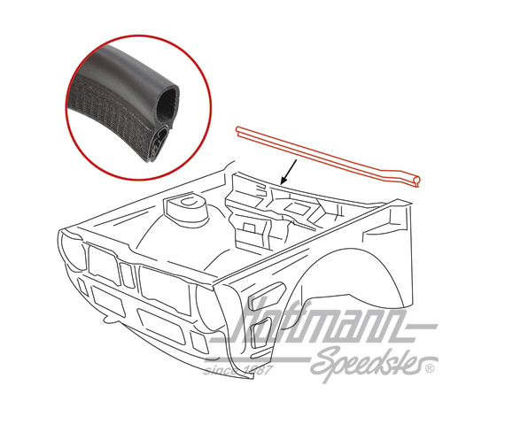 Seal, web plate/water deflector, front | 171 819 519 C | 180-7395