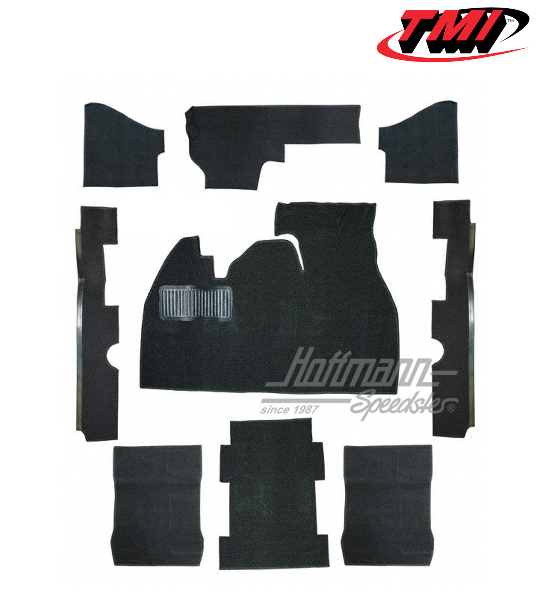 Carpet kit, Beetle Sedan, velour, black, 1303 | 34-F1214-801 | 055-7607
