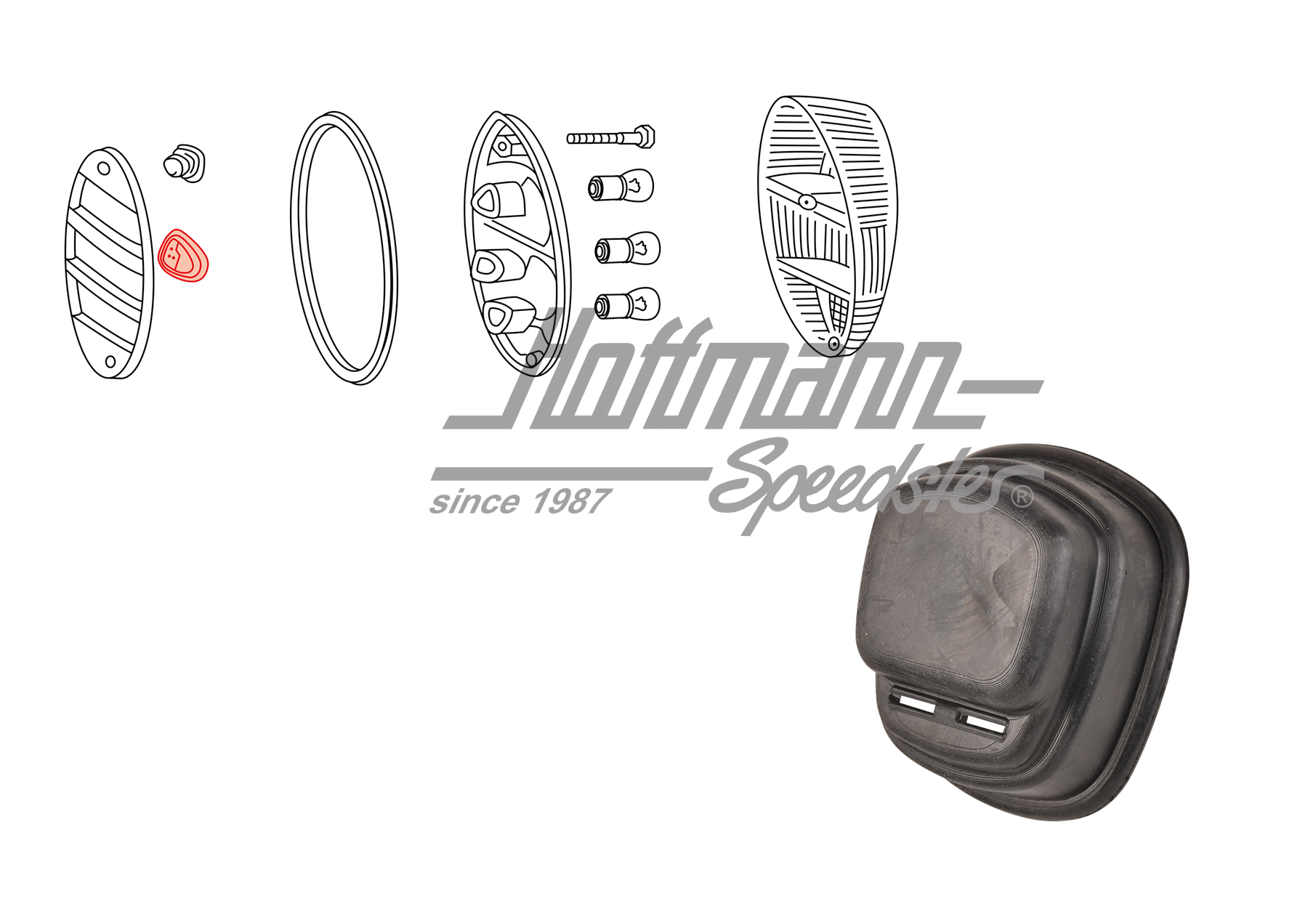 Seal, bulb holder, taillight (two-pole) | 311 945 283 | 060-0086-08