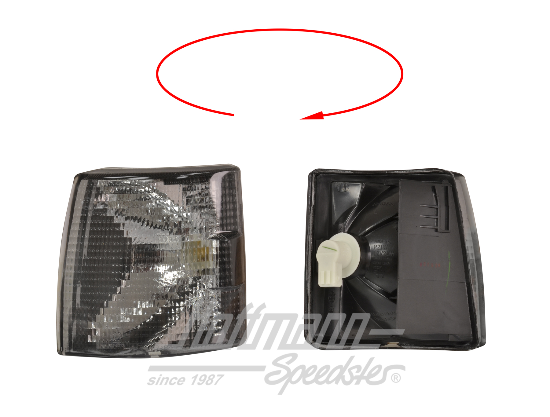 Turn indicator, front, black, left (short)                                                          