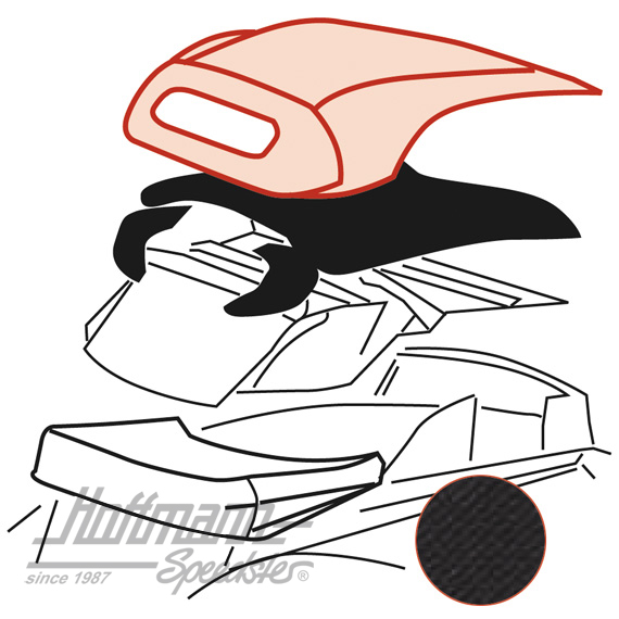 Convertible top, 8.63-.67, PVC, black |  | 020-4651-10