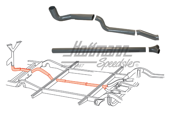 Heater-tube set, complete, 5-pieces, Bus T1, -7.67 | 211 255 000 | 095-0600-50