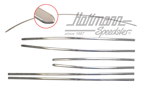 Body moulding set, -7.66, stainless steel | 113 898 111 A | 020-2067-20