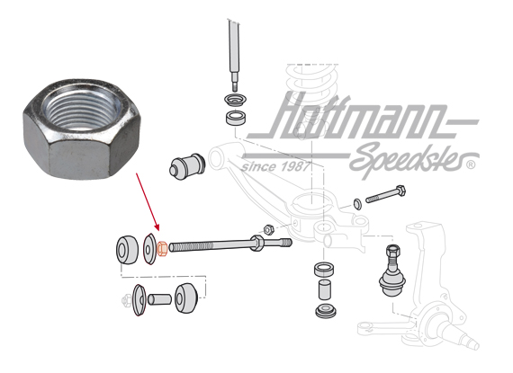 Nut, tension strut, Bus T3, inside | N  011 023 1 | 330-1119-04