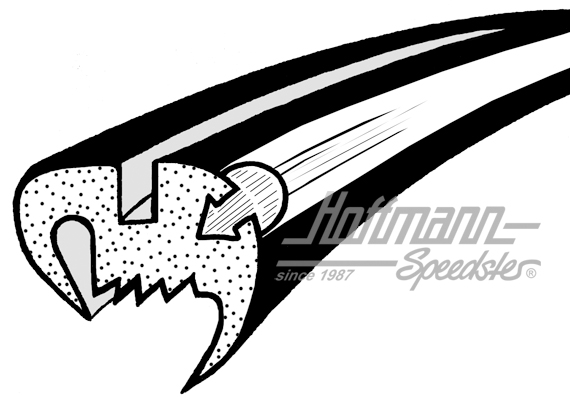 Front window seal, Convertible, 8.57-7.64 |  | 020-4836