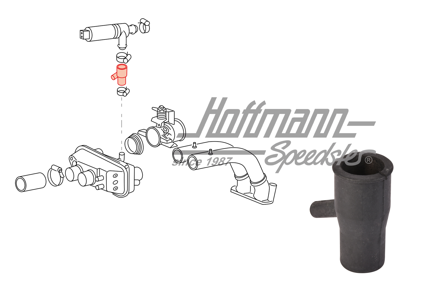 Air hose, idle stabilization, MV | 025 133 606 A | 307-5034-26