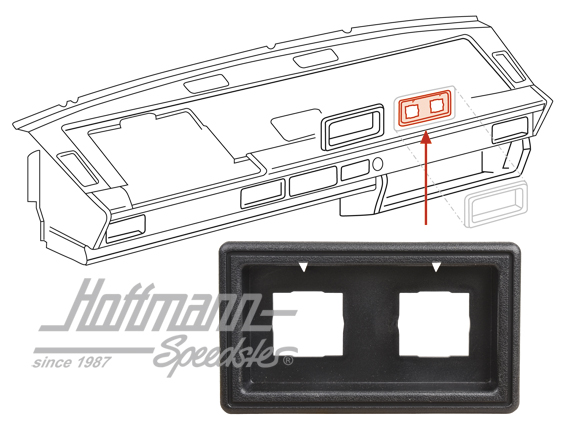 Cover, air conditioning switch, black | 253 919 385 A | 360-0230-08