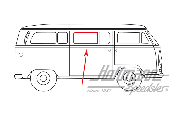 Central door window seal, divided, with groove | 241 845 285 A | 090-6115-10