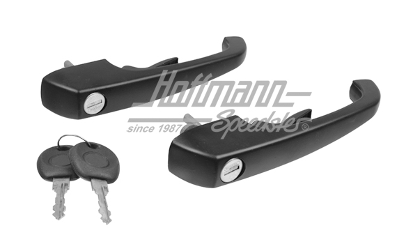 Door handles, 68-79, keyed alike, black | 211 837 205 2 Paar | 097-1010-25