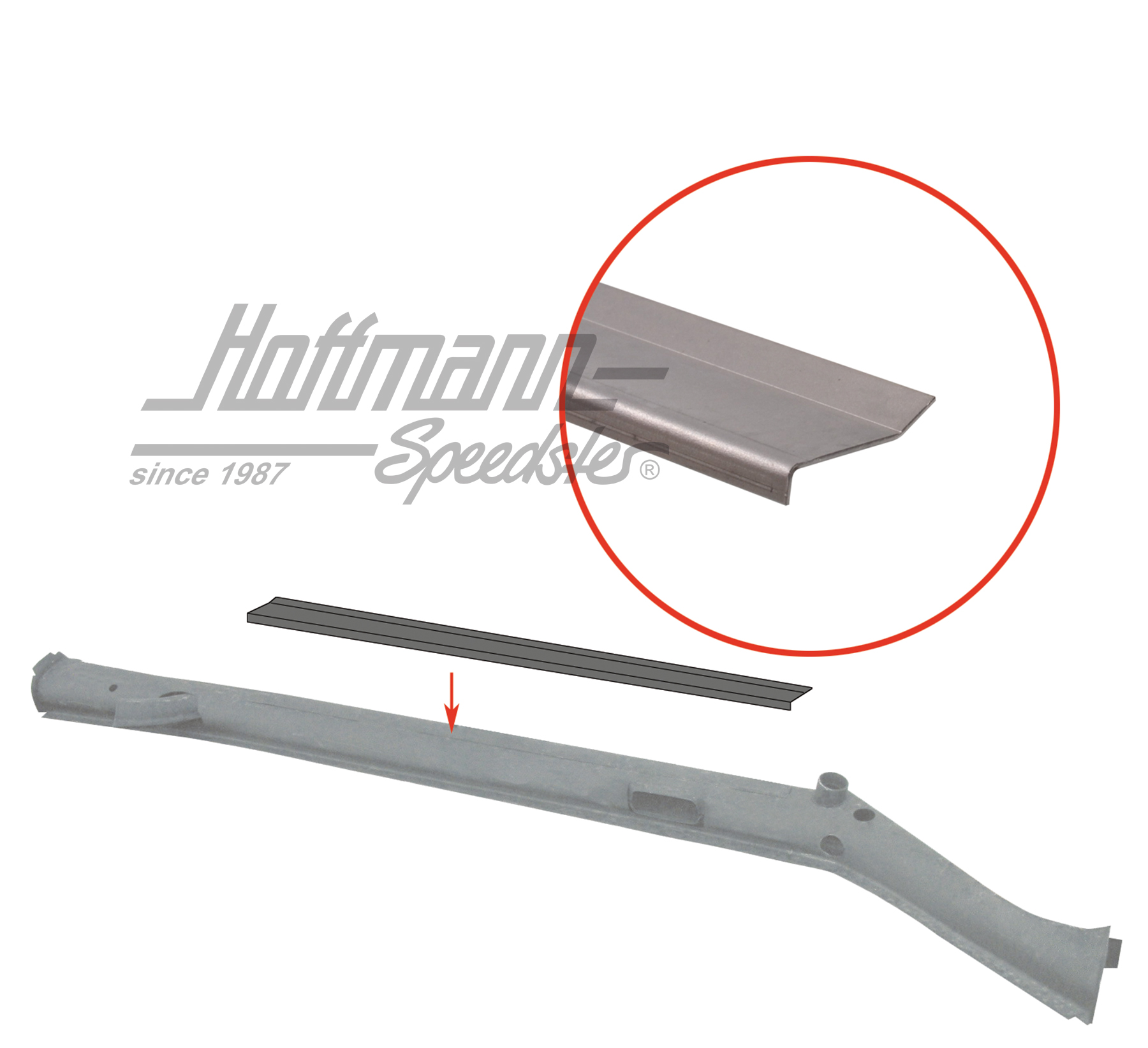 Clamping strip, carpet at door sill, .68- | 111 801 121 B | 050-1240-10