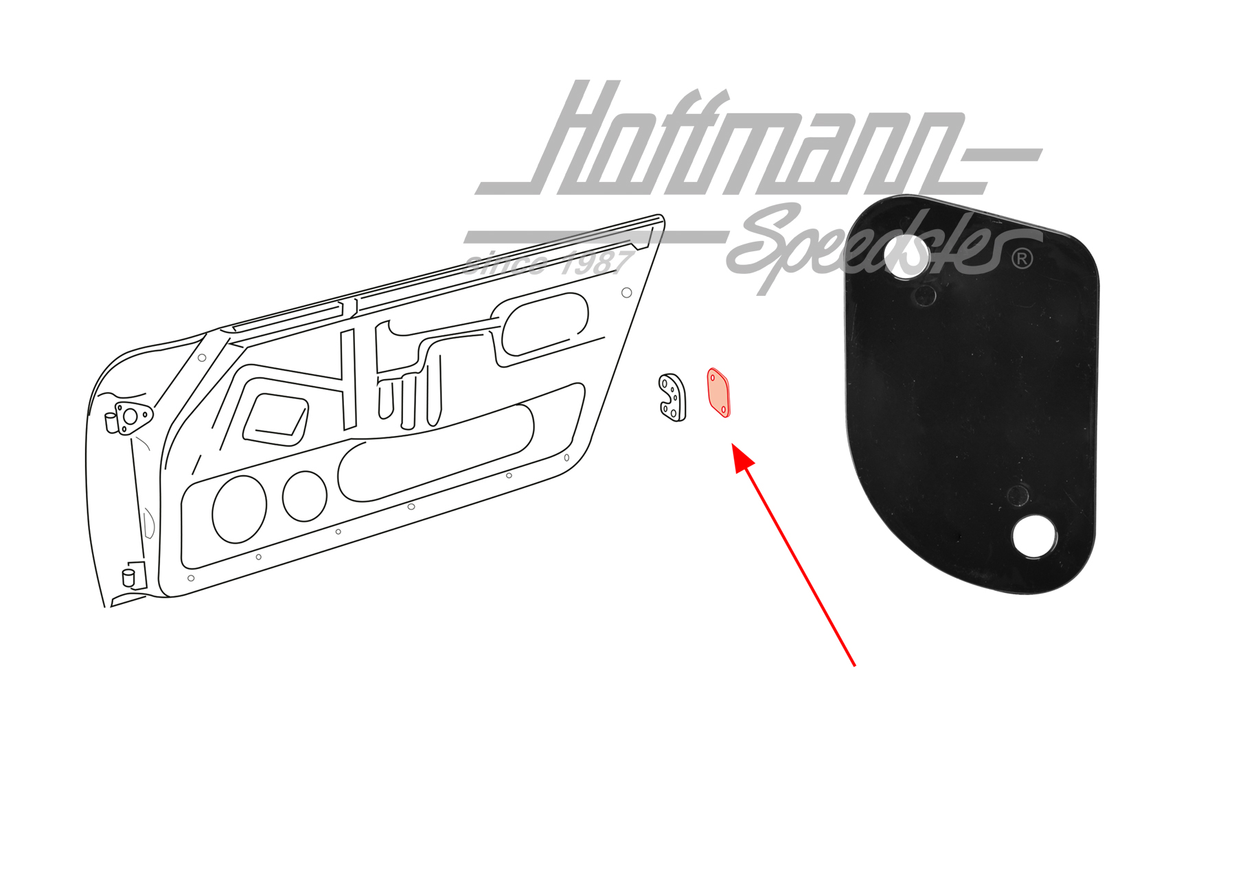 Support, striker plate, 65-94, 1mm                                                                  
