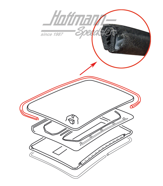 Sliding-roof seal, 1303/TYPE 4 | 411 877 209 | 020-5481