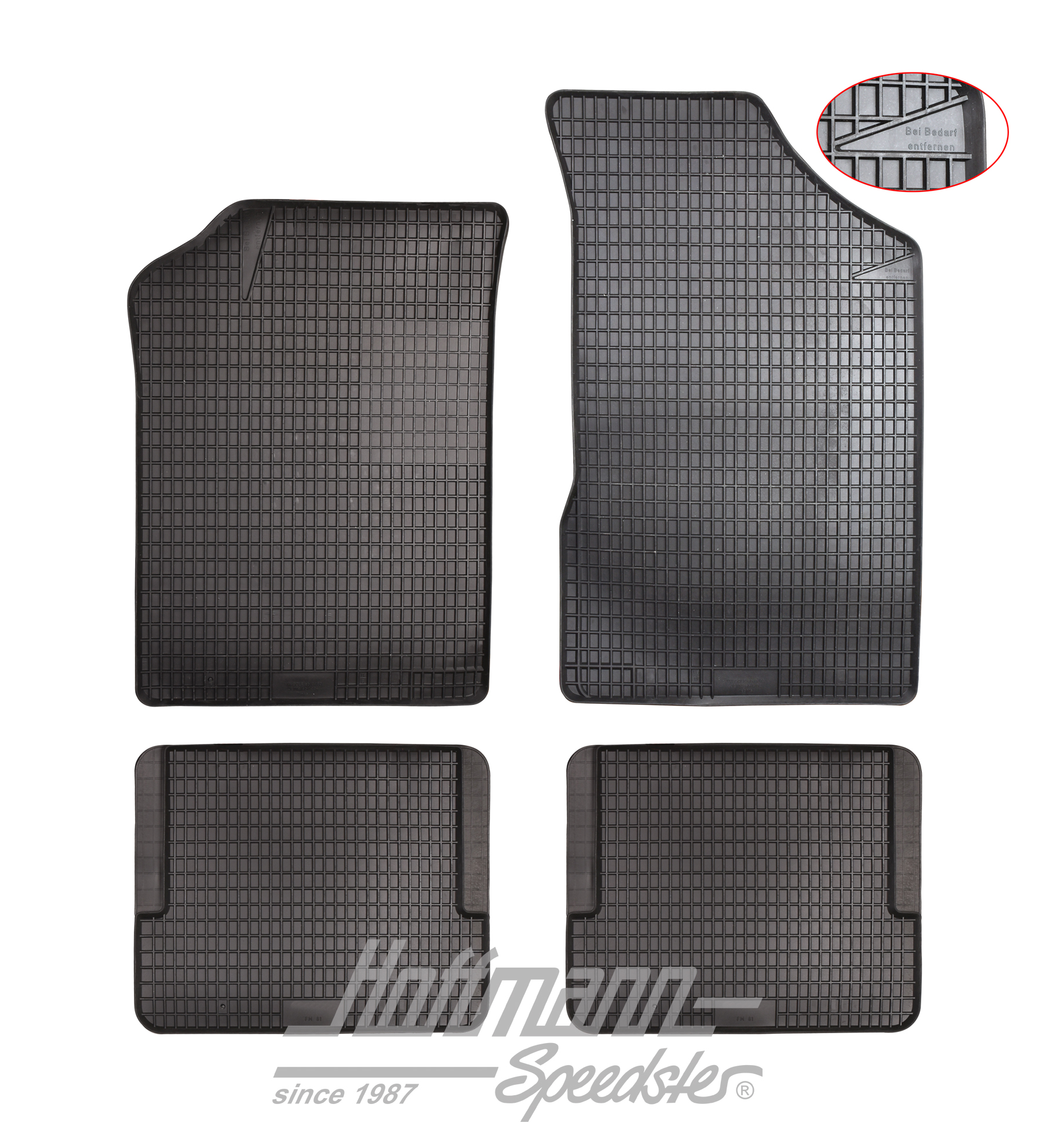 Rubber mat set, black, 4-pieces, Golf 2 | 453 011 | 200-6003