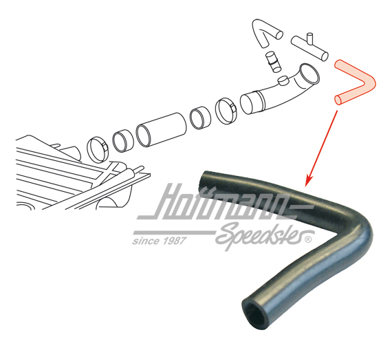 Venting hose, fuel tank to T-piece, 1302 | 133 201 181 A | 020-5008-20