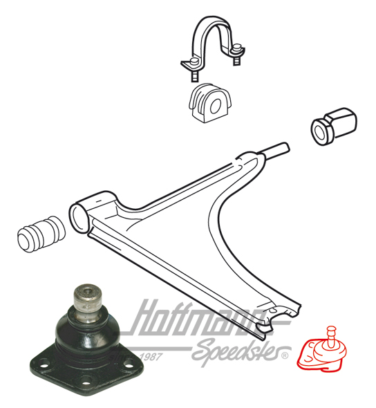 Ball joint, transverse control arm, 17 mm | 171 407 365 F | 140-0625