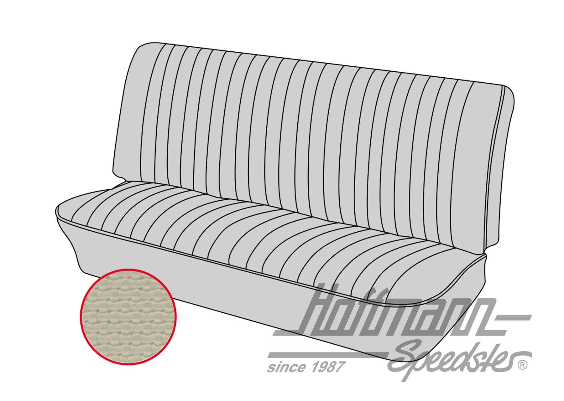 Seat bench cover, Type 3, 8.72-7.73

, off-white | 43-3214-05 | 069-9629-05