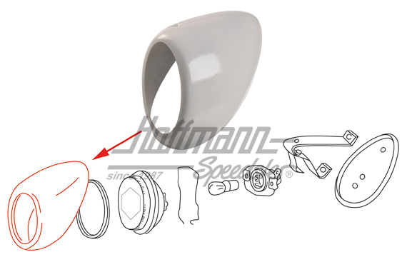 Tail-light housing, Oval, right | 111 945 216 | 020-4498-12