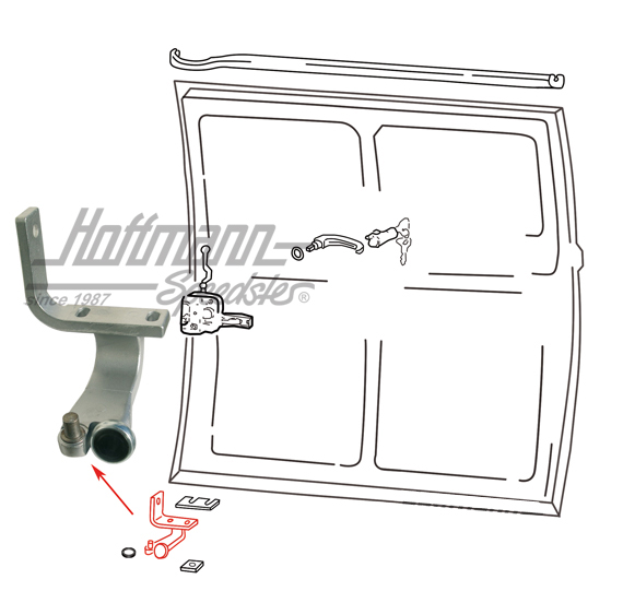 Roller guide, sliding door right, bottom, T2 | 211 843 406 E | 097-1040-04